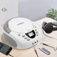 thumbnail image 4 of Reproductor de CD Boombox LONPOO Portable con FM/USB/Bluetooth Blanco, 4 of 7