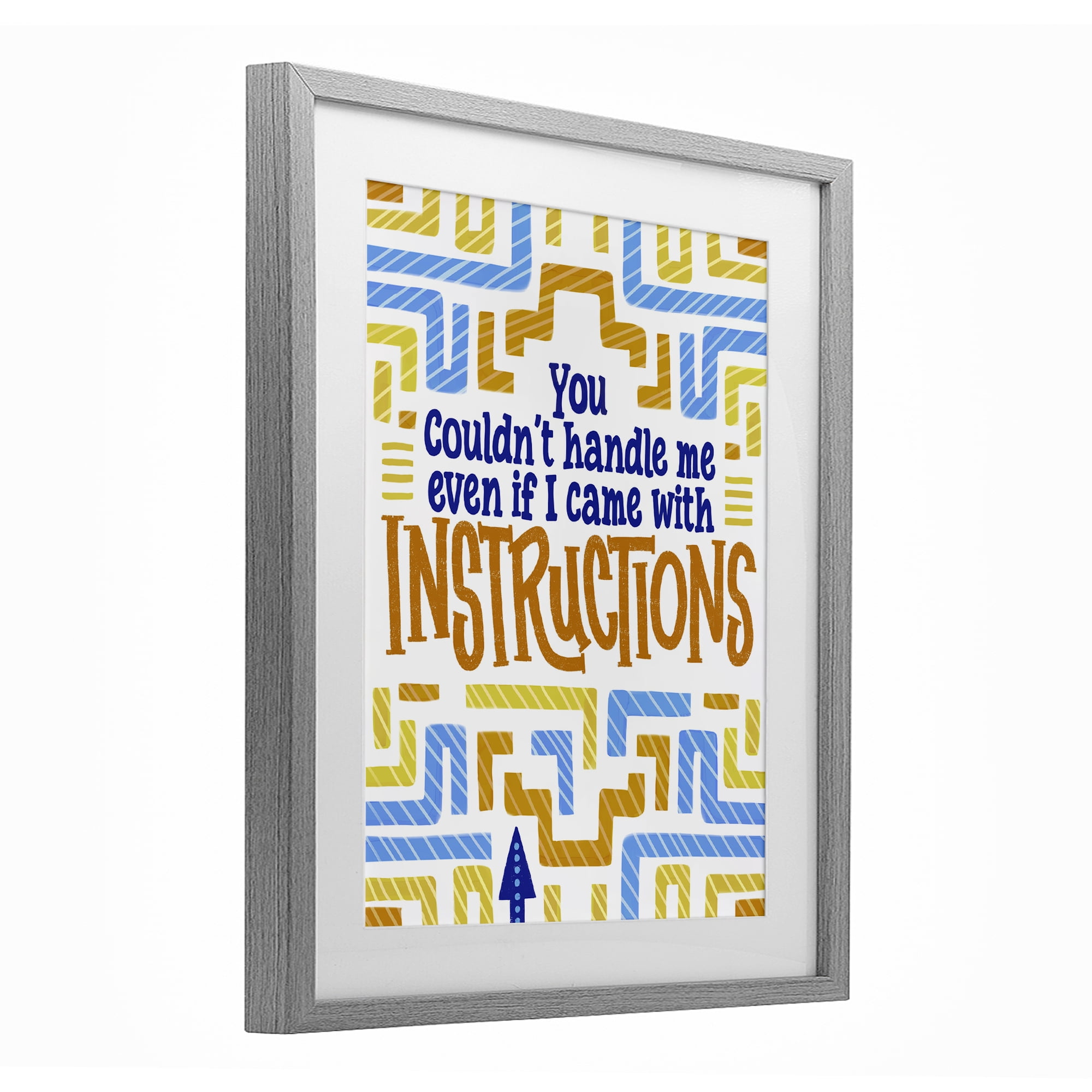 Stupell Industries Funny Can't Handle Me Gray Framed Print Under Glass, design by Connie Summers