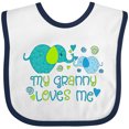 thumbnail image 3 of Inktastic My Granny Loves Me Cute Elephants Boys or Girls Baby Bib, 3 of 4