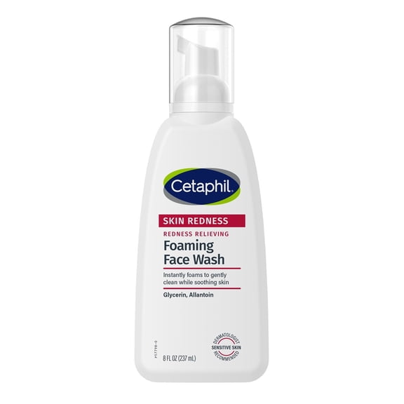 Cetaphil Foaming Face Wash 8oz Redness-Prone Sensitive Skin (Pack of 3)