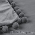 thumbnail image 3 of Wekity Paquete De 2 Fundas De Almohada Decorativas, Fundas De Cojines Sólidos De Terciopelo De Partículas Suaves con Pompones para Sofá Dormitorio Coche (12 X 20 Pulgadas, Gris Cla, 3 of 5