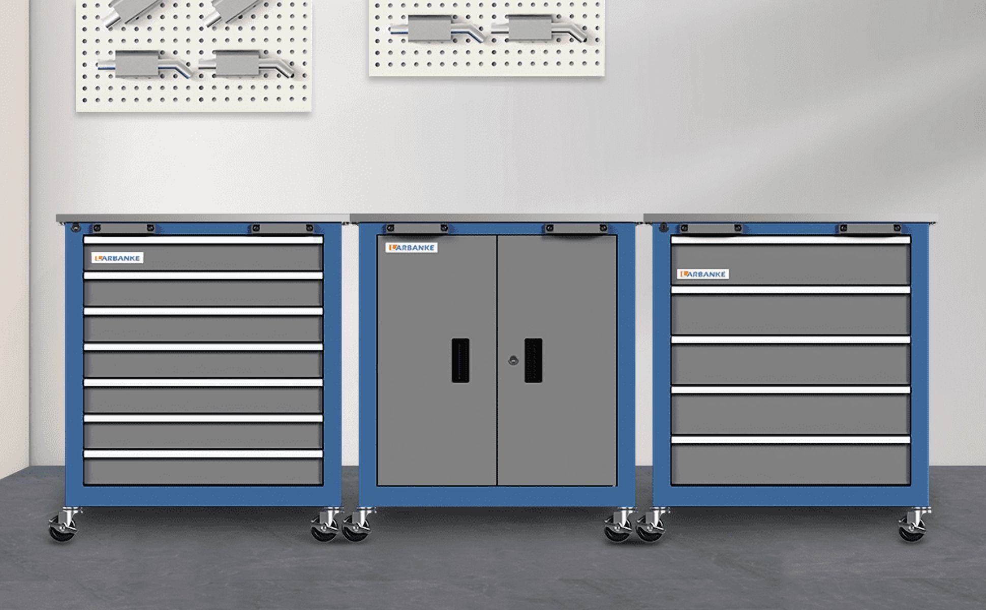 Combination Tool Chest with Lock,5-Drawer/7-Drawer/2 Door Tool Cabinet can be Interconnected,Rolling Tool Chest with Wheels and Padded Feet,with Stainless Steel Protective Film Countertop