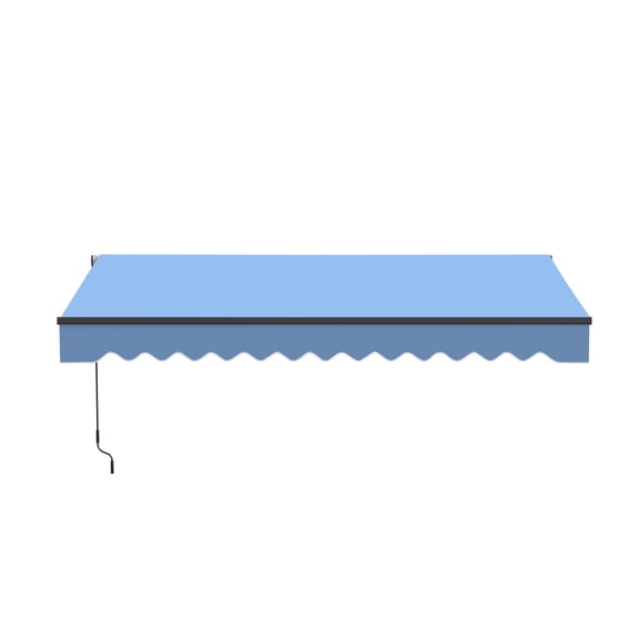 ALEKO Manual Retractable Patio 13 x 10 ft Awning Sky Blue Home Canopy