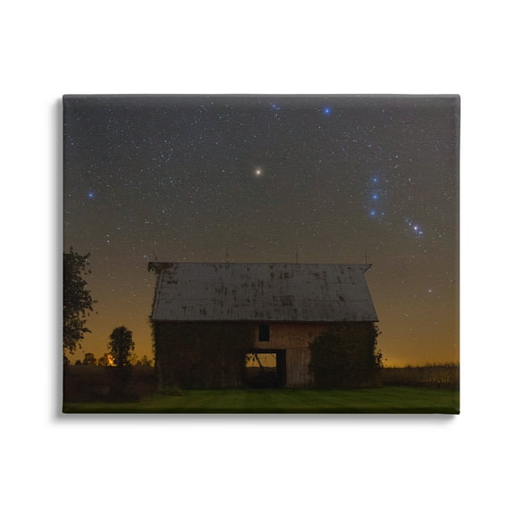 Stupell Industries Luminous Stars Shining Nighttime Constellations Quiet Cabin Photograph Gallery Wrapped Canvas Print Wall Art, Design by Royce Bair