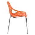 thumbnail image 2 of LeisureMod Modern Asbury Dining Chair with Chromed Legs-Color:Orange, 2 of 8