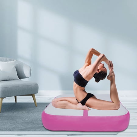 YIYIBYUS Inflatable Gymnastics Mat Air Gymnastics Training Mat with Electric Air Pump  Pink