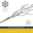 thumbnail image 2 of Cable de acero inoxidable 304 de 328 pies con engarce de 150 m, 2 of 7