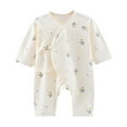 thumbnail image 1 of Justaucorps pour Nouveau-Né Garçon Été Robe Fine Robe de Ramper Imprimé Manches Courtes Tenue d'Intérieur pour Enfants Taille 0-2 Mois, 1 of 3