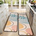 thumbnail image 4 of Kitchen Rugs Sets Of 2,Orange Boho Abstract and Plant Pattern Anti Fatigue Kitchen Mat Rugs Non Slip Washable,Decorative Kitchen Floor Mats for Kitchen,Sink,Laundry,17"x47"+17"x47", 4 of 5