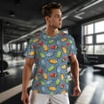 thumbnail image 3 of Wukai Fruit Ice Cream Print Men's Short-Sleeved Mesh T-Shirt,Quick-Dry Short Sleeve Workout T-Shirt-Small, 3 of 8
