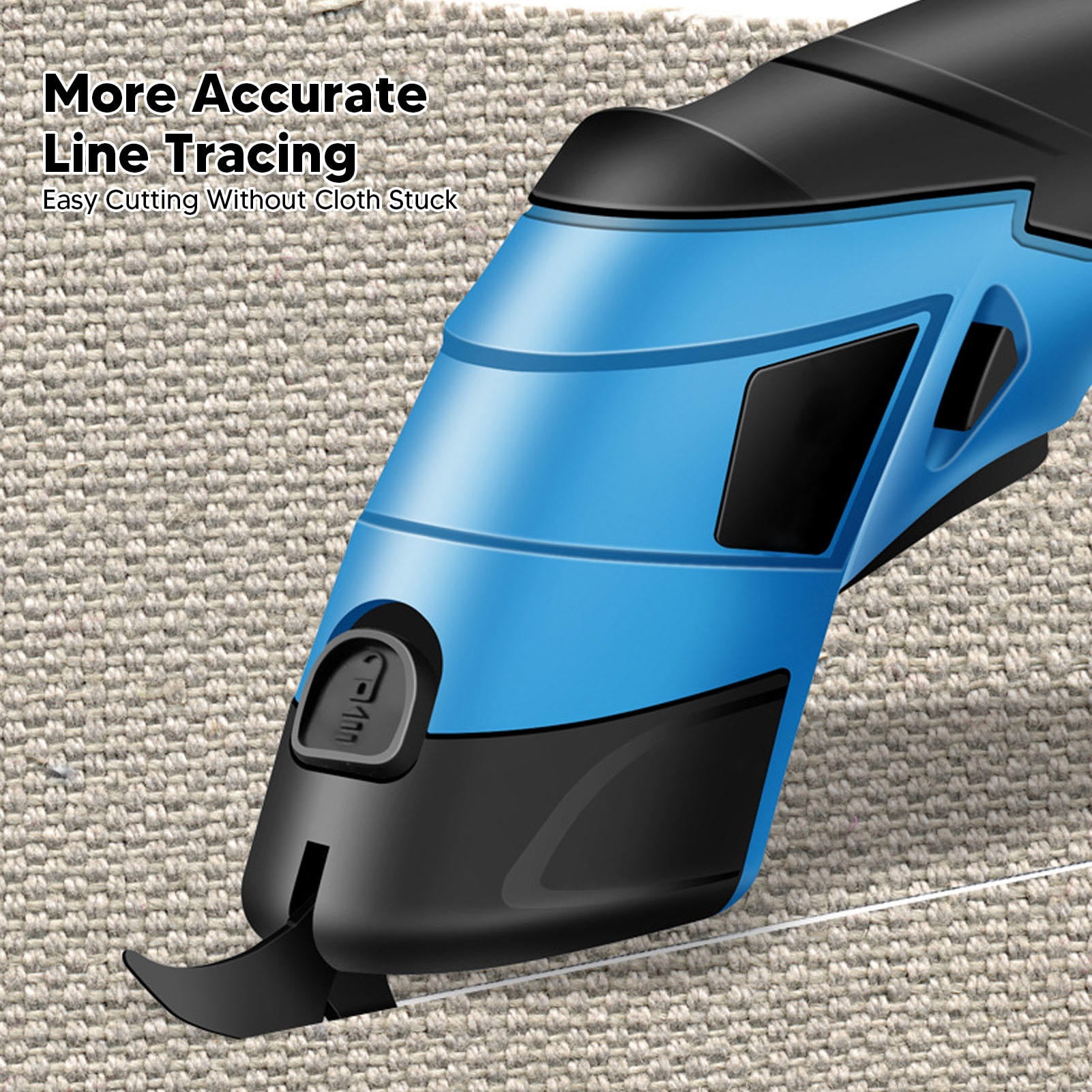 BIMZUC Cordless Electric Fabric Scissors – Rechargeable Handheld Cutter, 85° Tungsten Carbide Blade, Safe & Versatile for Cloth, Carpet & Soft Leather