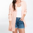 thumbnail image 2 of Elsie & Zoey Aaliyah 2XL Plus Peach Gauze Long Sleeve Button Up Top for Women, 2 of 7