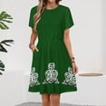 thumbnail image 2 of Celtic Shamrock Dress Summer Street Style Dresses Female Short Sleeve Printed Sundress, 2 of 7