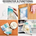 thumbnail image 4 of Starfish Shells Seaside Tea Towels Set of 1 Summer Holidays Kitchen Dish Cloth with Hanging Loop, 18"x28"Lint-Free Absorbent Towel for Kitchen Drying Wiping and Cleaning, 4 of 7