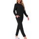 thumbnail image 4 of INSPIRAR CHIC Conjuntos de Pijamas de Manga Larga para Mujeres Sudadera de Punto Impresa con Estrellas 2 Piezas Ropa de Dormir L Negra, 4 of 5