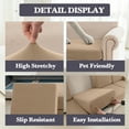 thumbnail image 6 of Sanmadrola Waterproof Couch Cushion Cover for Sectional Sofa,Slipcover Stain Resistant High Elasticity Wear-Resistant Striped Sofa Cover,Khaki 1 Piece Set for Furniture, Children, Pets, 6 of 7