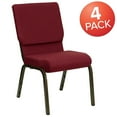 thumbnail image 3 of 4 Pk. 18.5''W Burgundy Fabric Stacking Church Chair - Gold Vein Frame, 3 of 9