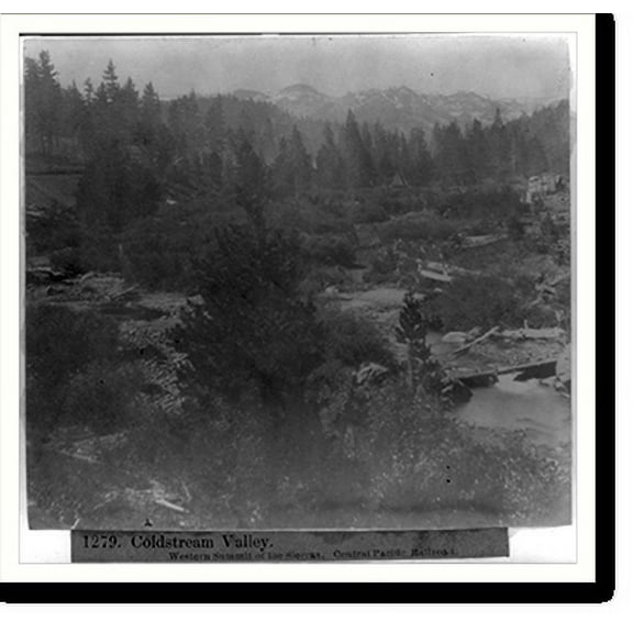 Historic Print, Coldstream Valley- western summit of the Sierras - Central Pacific RR, 16" x 20"