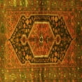 thumbnail image 1 of Ahgly Company Machine Washable Indoor Square Persian Yellow Traditional Area Rugs, 3' Square, 1 of 4