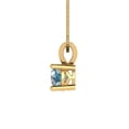 thumbnail image 2 of 0.5 ct Brilliant Round Cut Solitaire Synthetic Blue Moissanite 14k Yellow Solid Gold Everyday Affordable Designer Necklace Pendant with 18" Chain, 2 of 6