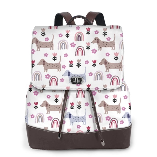 Fotbe Cute Dog Mochila Bolso con Estampado para Mujer, Mochila Antirrobo de Nylon Impermeable, Bolsa Ligera de Hombro