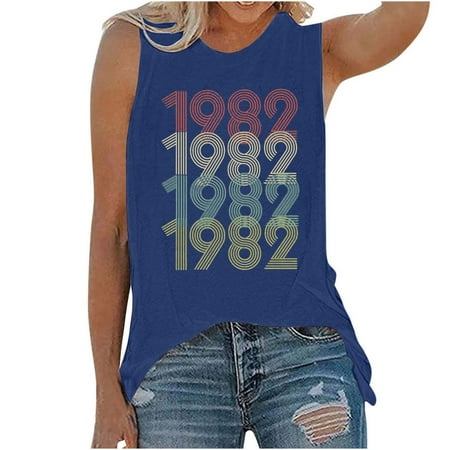 

YFPWM Evening Clothes for Women Elegant Silk Blouse Nursing Tops Bustier Tops Concert Tops Print Round Neck Sleeveless T Shirt