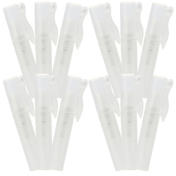 NIYANGLE Plastic Perfume Atomizer Mini Spray Bottles Transparent PP 12Pcs