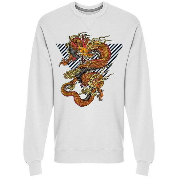 Chinese Dragon Golden Sweatshirt Men -Image by Shutterstock, Male Medium