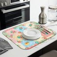 thumbnail image 3 of Pioneer Flower Floral Print Pattern Kitchen Dish Drying Mat 1 Pack, Ultra Absorbent Microfiber Drainer Mat, 16"x18", 3 of 6
