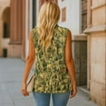 thumbnail image 4 of Psesaysky Green Camo Branch Print Vest Tops for Women V Neck Sleeveless Button Down Blazer Jacket Trendy Waistcoat Top Ladies Business Casual Outfits, Size L, 4 of 6