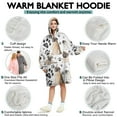 thumbnail image 5 of Pug and Footprints Wearable Oversized Blanket,Wearable Blanket Hoodie for Adults,Cozy Hooded Blankets with Super Pockets,Super Warm Fuzzy Pullover for Women & Men, 5 of 6