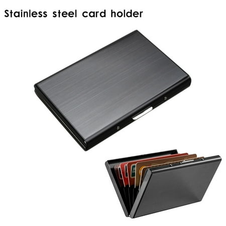 RFID Blocking Wallet Slim Secure Stainless Steel Contactless Card Protector for 6 Credit Cards (Best Secured Credit Cards 2019)