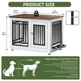 thumbnail image 2 of Uforic 35 inch Wooden End Table Dog Crate with Adjustable Feet and 2 Removable Bowls, White, 2 of 9