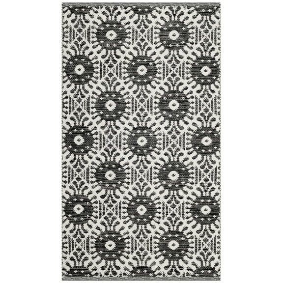 SAFAVIEH Montauk Gulden Geometric Area Rug, Black/Ivory, 2'3" x 3'9"
