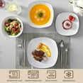 thumbnail image 4 of MALACASA, Series ELISA, 24-Piece Porcelain Dinnerware Set, White Dishes With Black Line, Service for 6, 4 of 7
