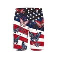 thumbnail image 5 of Men's Patriotic 4th of July Print Quick-Dry Swim Trunks, Elastic Waist Beach Shorts with Pockets Coffee L, 5 of 6