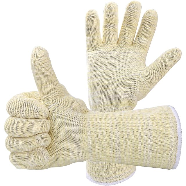 1 Pair Barbecue Gloves Heat Resistant Glove Universal Size Grill - Kitchen Gloves Withstands Oven Gloves for BBQ, Grill, Baking, Fireplace, Welding Gl