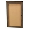 Aarco Products WBC3624RC 1-Door Bulletin Board with Crown Molding - Walnut Stain