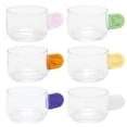 thumbnail image 1 of Taza de té transparente de vidrio de borosilicato alto con asa, 6 uds., para salón de té casero, 1 of 8