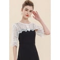 thumbnail image 3 of Zhengup Women’s Detachable Dickey Collar False Collar Half Shirt Blouse Collar Lace Crop Top, 3 of 8