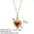 thumbnail image 6 of EOEMY Red Love Pendant Necklace For Women Gold Heart Collares Long Stainless Steel-Nk008G2Ac210364G2, 6 of 9