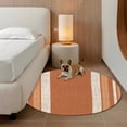 thumbnail image 3 of Vintage Burnt Orange Striped Round Rug 5ft Washable Circle Kitchen Rugs Non Slip Farmhouse Modern Stripes Boho Large Area Rug Indoor Floor Carpet for Bedroom Living Room Office Dining Room Nursery, 3 of 9