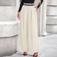 thumbnail image 6 of Dwellite Womens Wide Leg Trousers 2026 Elastic High Waisted Dress Pants Pleated Slacks Flowy Business Work Palazzo Pants Beige L, 6 of 7