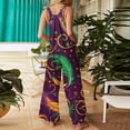 thumbnail image 7 of ASDFVBKG Mardi Gras Jumpsuit for Women Plus Size Button Carnival Themed Party Graphic Wide Leg One Piece Jumpsuits Loose Dressy Overalls Onesie with Pocket Outfits Purple L, 7 of 7
