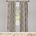 thumbnail image 3 of Moroccan 2 Panel Curtain Set, Colorful Azulejo Pattern Portuguese Ornamental Abstract Floral Arrangements Leaves, Lightweight Window Treatment Living Room Bedroom Decor, 56" x 95", Beige, by Ambesonne, 3 of 5