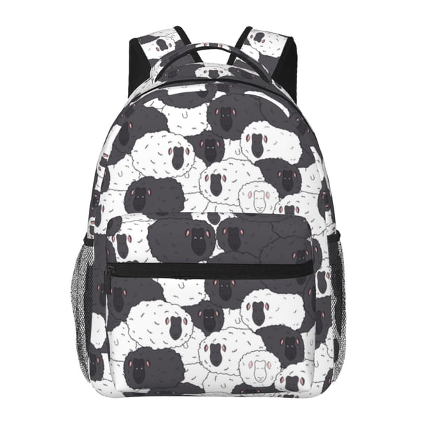 Fotbe Black And White Sheeps Mochila Casual con Estampado para Escuela, Viajes y Actividades al Aire Libre - Duradera, Ligera y Cómoda