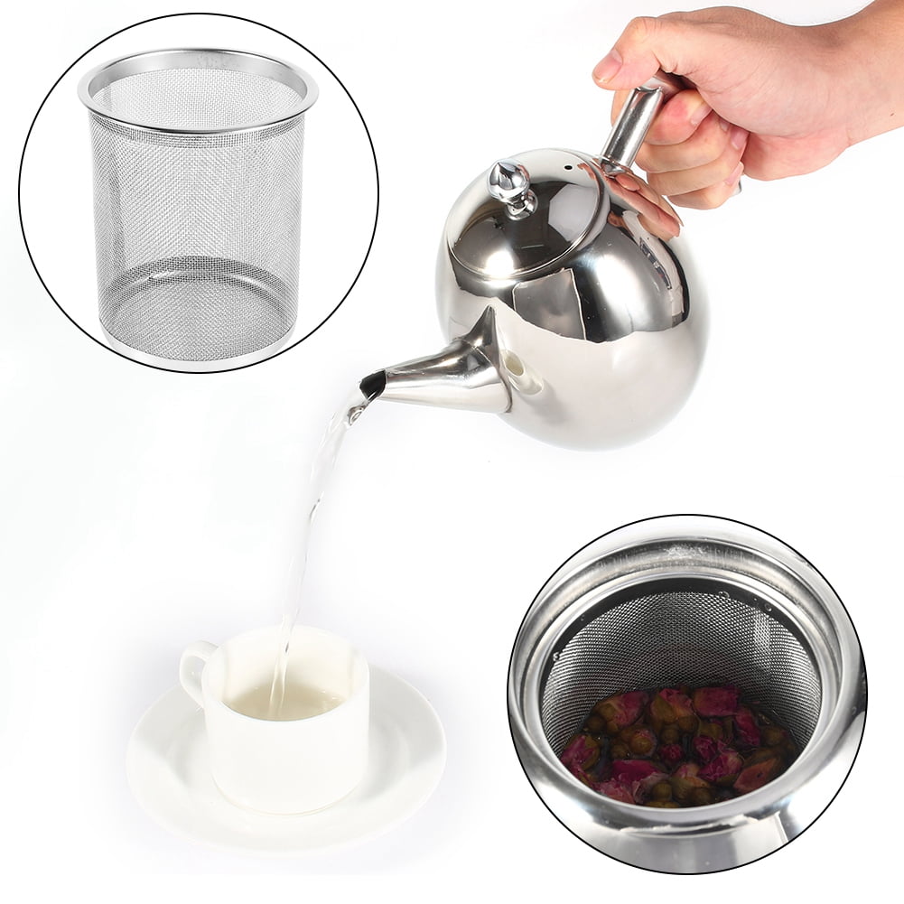 HERCHR Tea Pot, Durable Stainless Steel Teapot Coffee Pot Kettle With