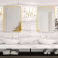 thumbnail image 3 of CISTEROMAN Wall Mirror Bathroom Mirror, Wall Mirror Bathroom Mirror, 20" x 28"Black Rectangular Mirror with Aluminum Alloy Frame, Rounded Corner Hanging Mirror Decor for Entryway, Bedroom, Living, 3 of 6