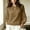 Khaki, variant on Women Blouse Ruffle Elastic Neck Tie Dstring Raglan Lantern Sleeve Hem Frill Trim Loose Casual Top White XL