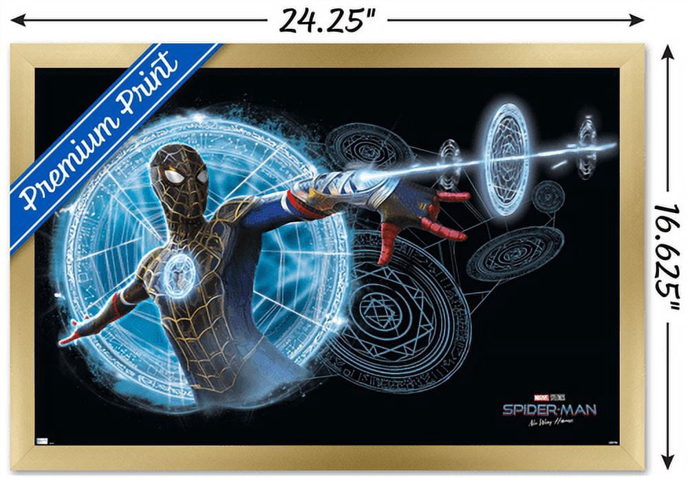 Marvel Spider-Man: No Way Home - Magic Wall Poster, 14.725" x 22.375", Framed